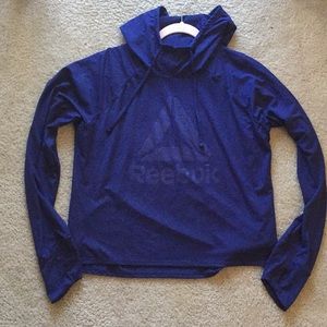 REEBOK Workout/Running Hooded Long Sleeve Shirt